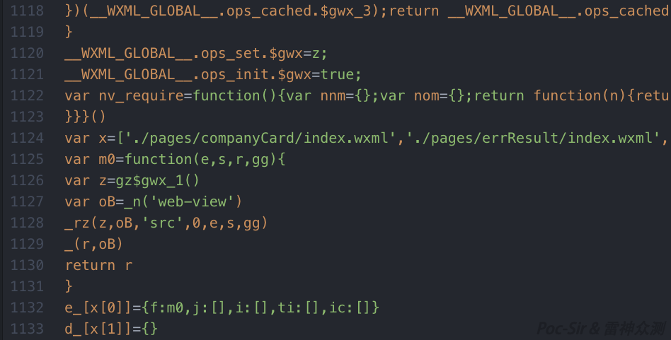 Obfuscated WXML data